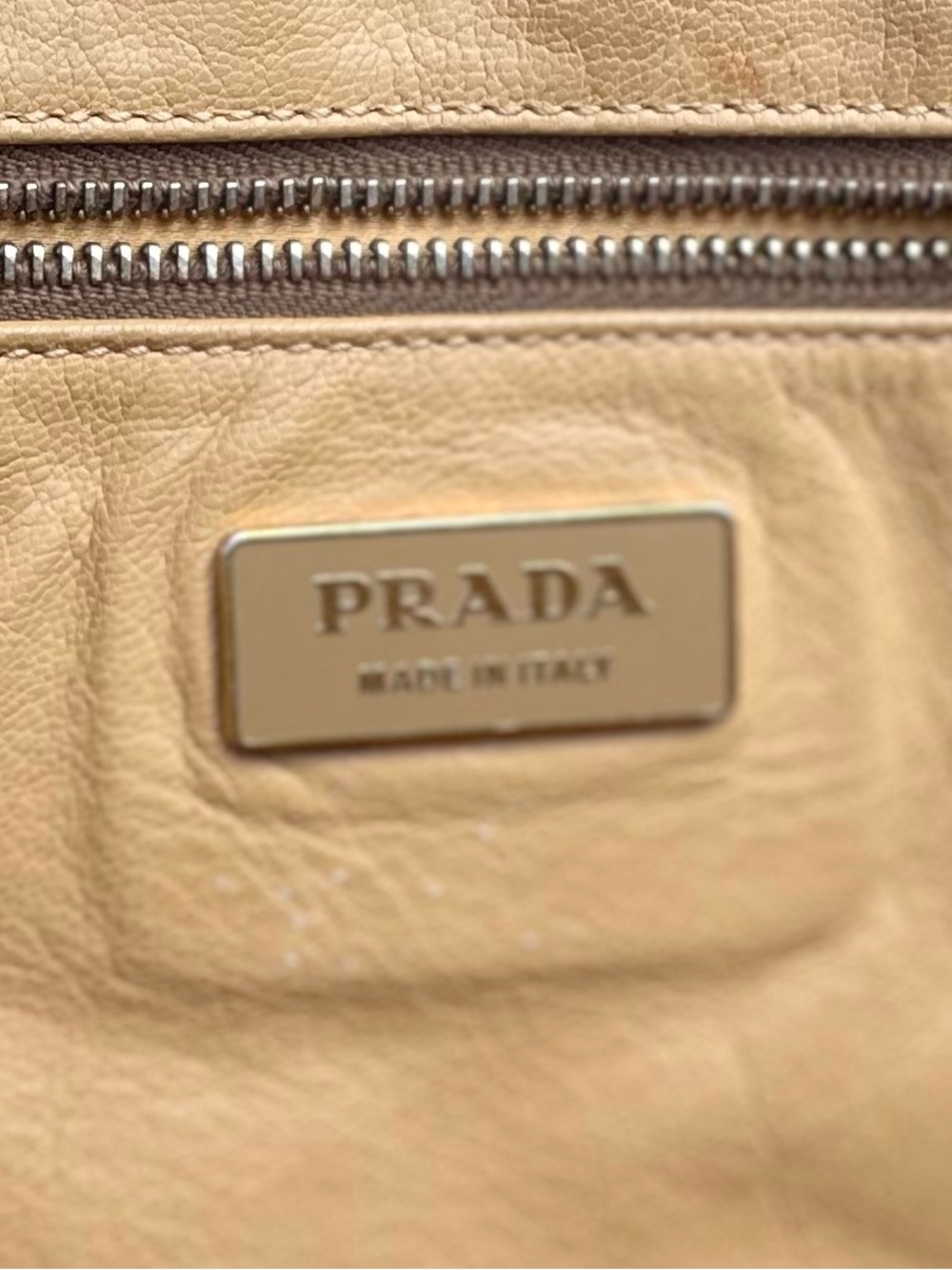 Vintage Prada Miele Leather Daino Rings Tote - Picture 11 of 13